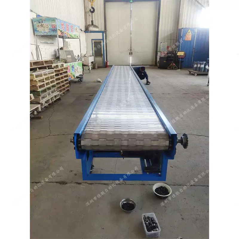 304不锈钢板链输送线金属板链传送机冲压废料重型链板输送机提升