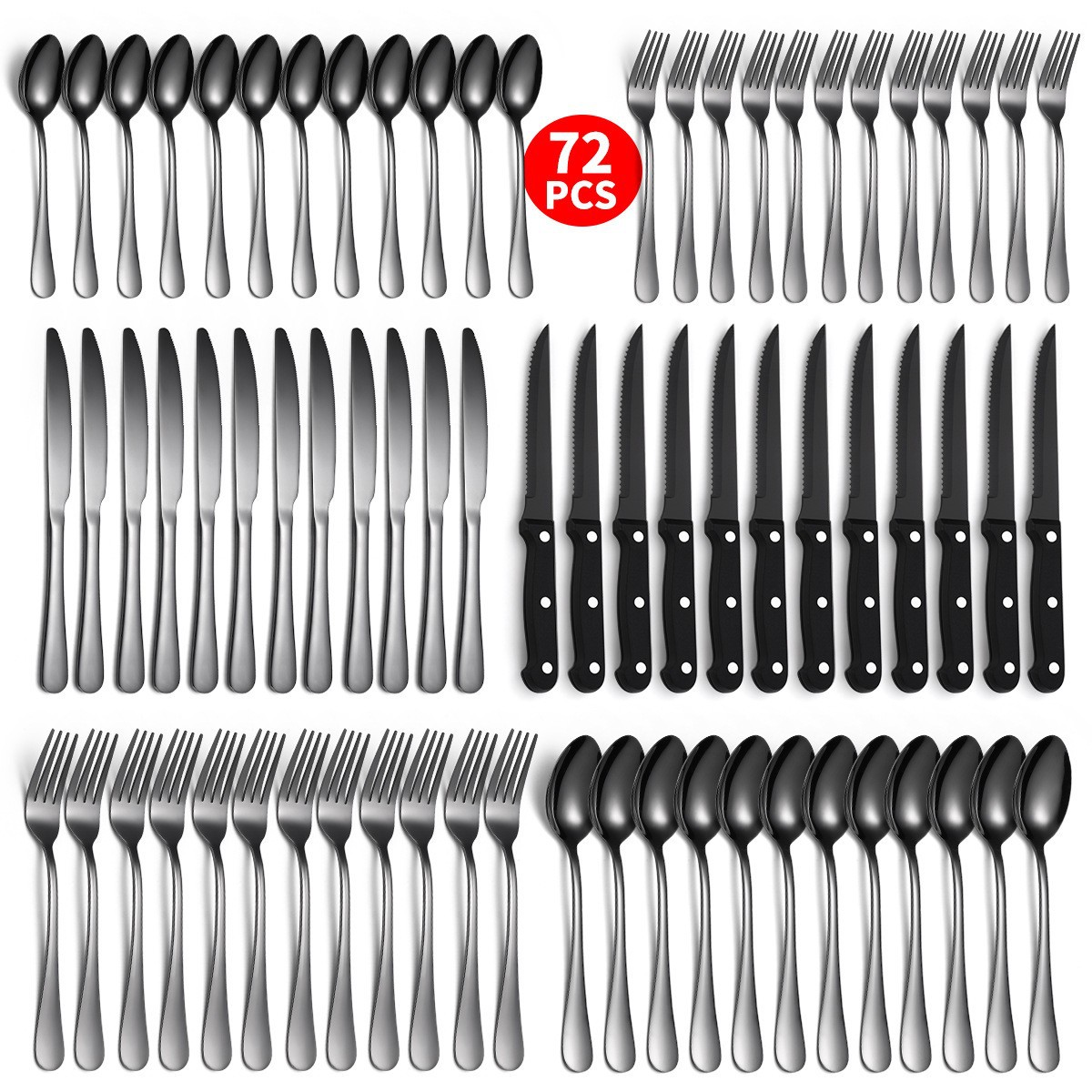 블랙 72 피스 세트