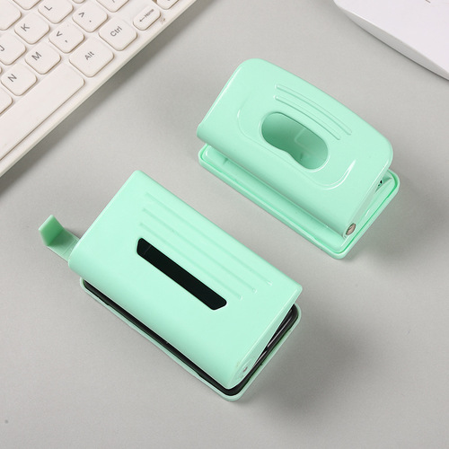 Macaron color hole punch manual labor-saving double-hole loose-leaf book hole punch round hole metal office binding punching machine