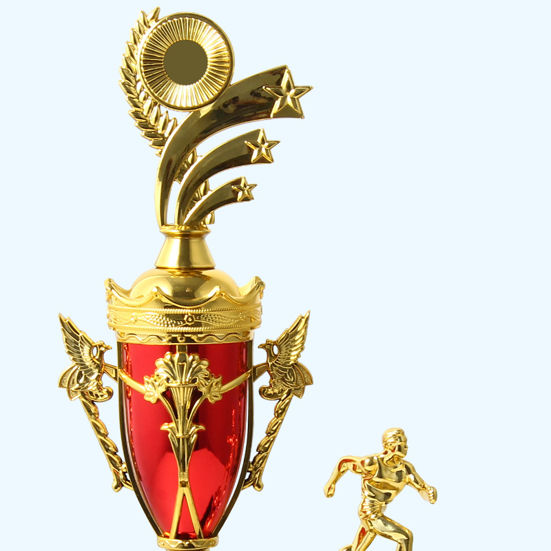 Juegos de fútbol trofeos universales estudiantes creativos zapatos de fútbol con base alta trofeos rojos de plástico para niños