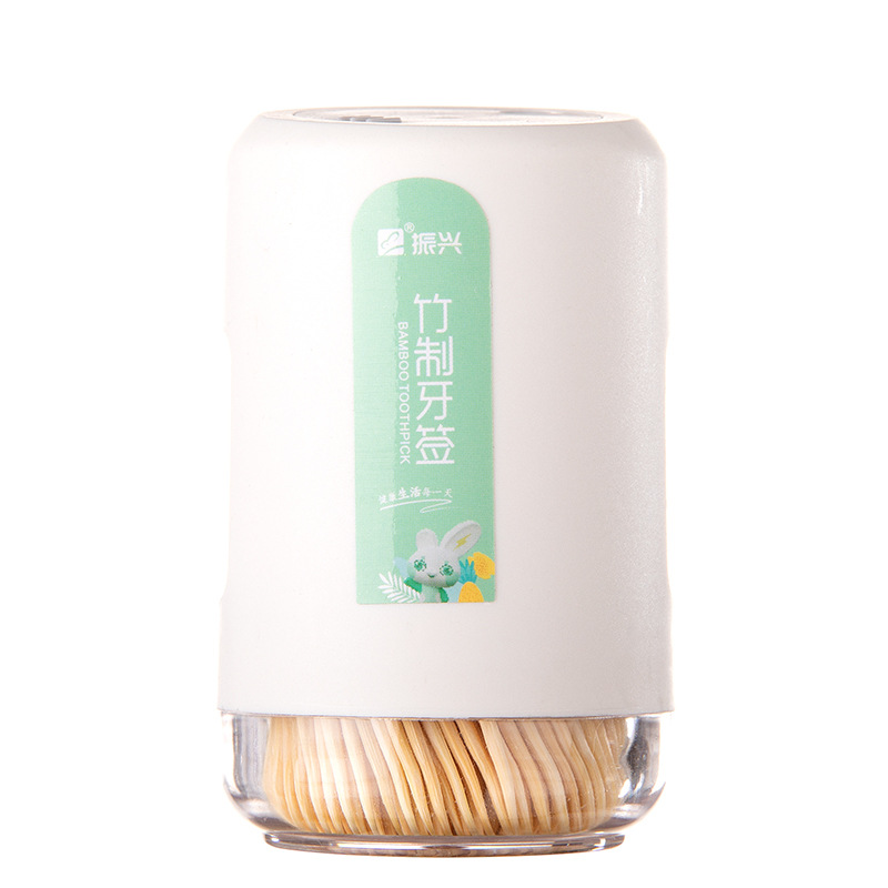 Revitalizing canned household disposable toothpicks 300 hollow bottled bamboo toothpicks independent packaging wholesale K-2439