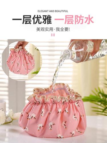 Double-layer shower cap for women waterproof bathing adult women's household shower cap cute headgear shower cap thickened to prevent oil smoke