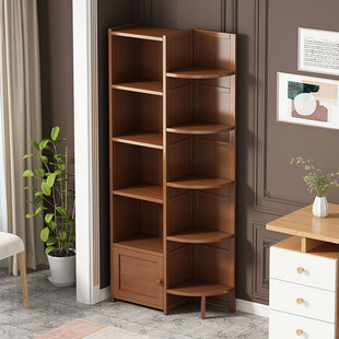 Corner Storage Rack Corner Rack Home Living Room Corner Corner Triangular Storage Cabinet Modern Simple Bookshelf with Door