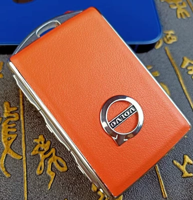 Car key bag real head layer cowhide - nappa-amma-orange