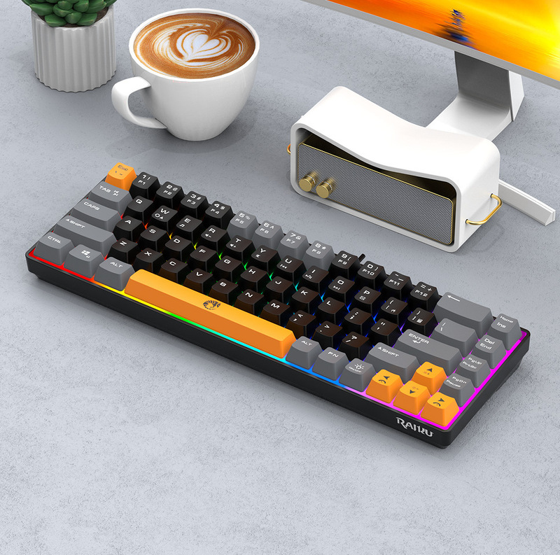 雷魁k 68ダブルカラー68キーゲーム競技事務ノート電気競争usb有線キーボードクロスボーダー|undefined