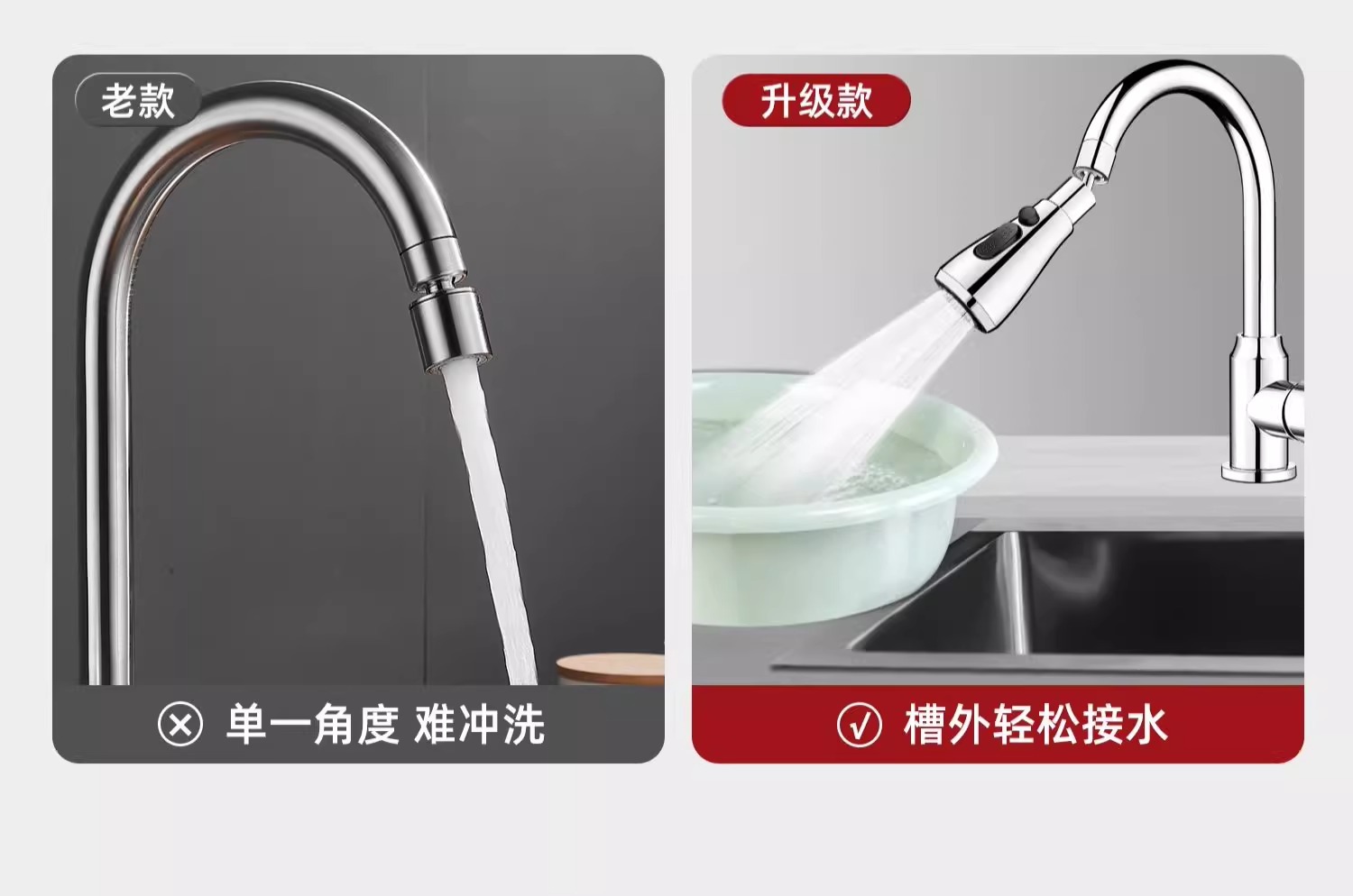 The universal splash-proof joint for kitchen faucet extenders is like a rotating bathroom sink bubble maker undefined
