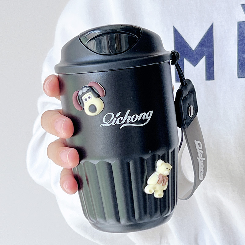 316ステンレスコーヒーカップ高颜値潮牌アメリカ式コーヒーカップシンプル風高級陶磁器内胆保温カップ|undefined