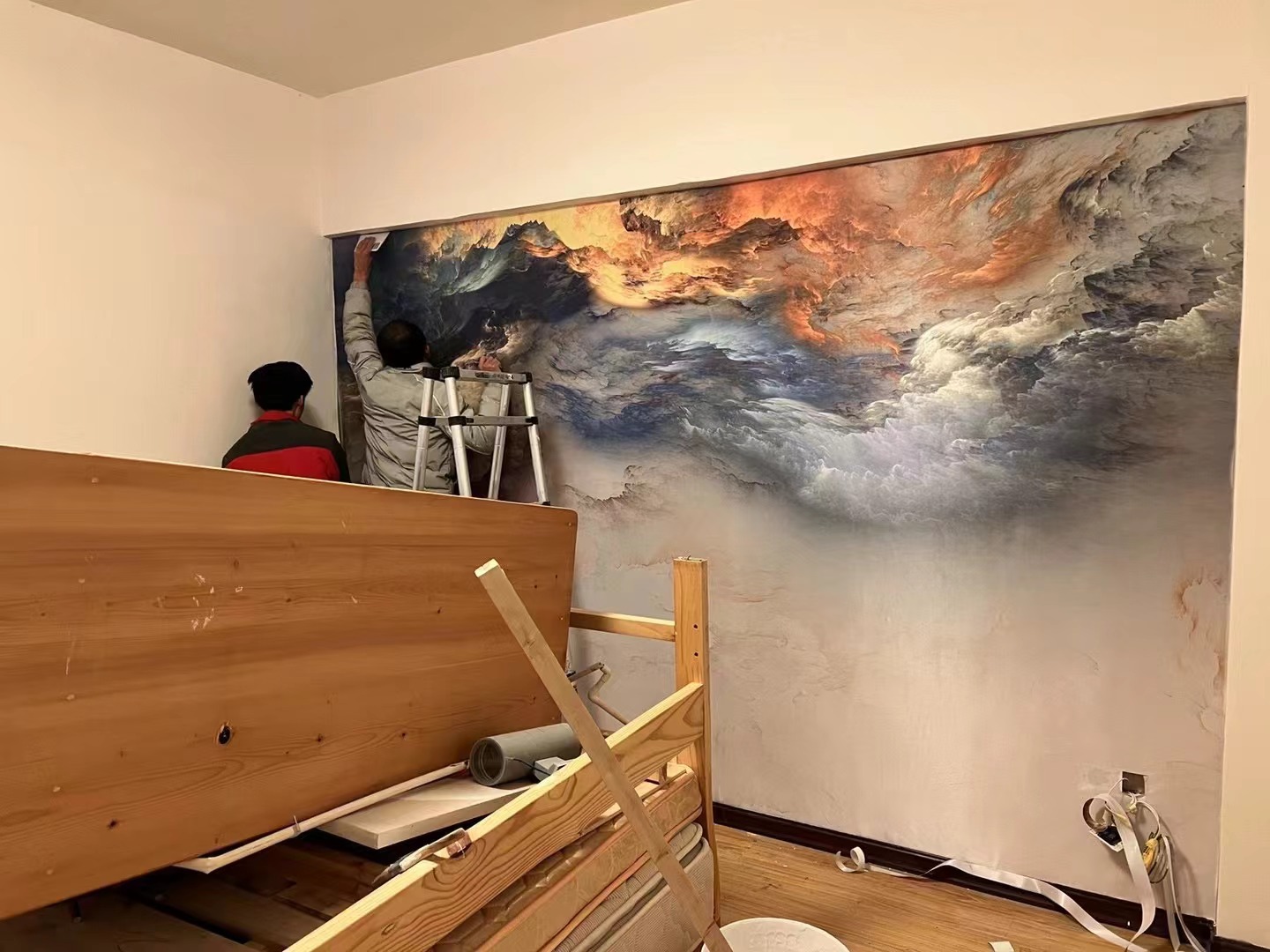 现代简约彩色云海云朵背景墙3185051