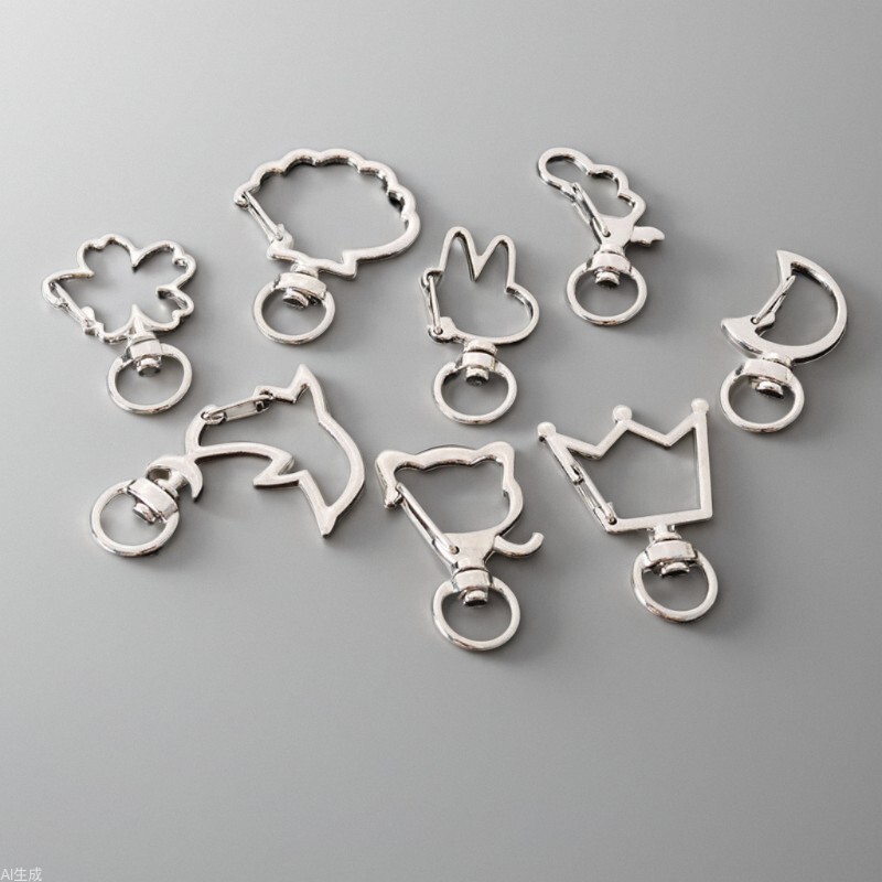 Metal Shaped Shell Spring Ring Dolphin Dog Buckle Crown Keychain Luggage Hook DIY Jewelry Material Accessories Metal Shaped Shell Spring Ring Dolphin Dog Buckle Crown Keychain Luggage Hook DIY Jewelry Material Accessories