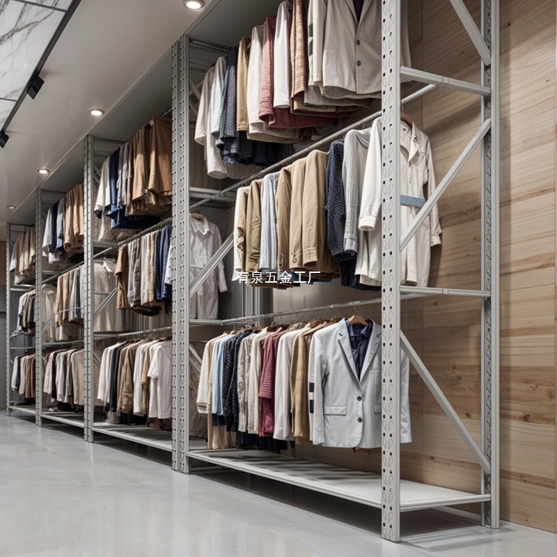 挂衣货架服装店展示架高位布匹货架衣柜衣服货架洗衣店挂大衣货架