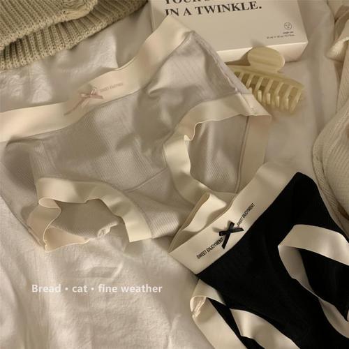 Modal comfortable mid-waist women's summer girls' threaded cotton pure cotton crotch seamless breathable Japanese girls' briefs