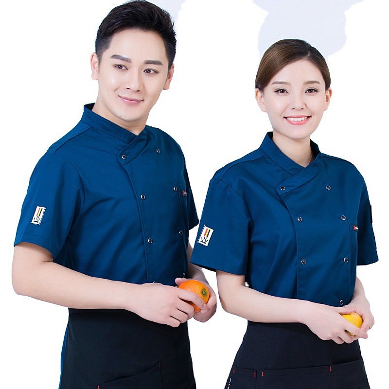 Uniformes de chef personalizados de alta gama, ropa de trabajo de chef de manga corta, transpirable y resistente al desgaste, uniformes de cocina de hotel de manga larga para hornear y cocinar en caliente para mujeres