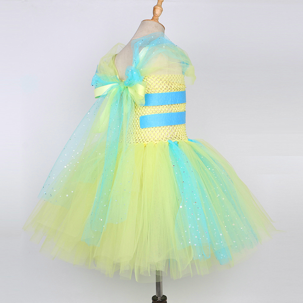Kinderkleding kinderkleding groothandel cartoon bot kinderjurk meisje mesh tule rok kinderjurk prinsessenjurk_voghion.com