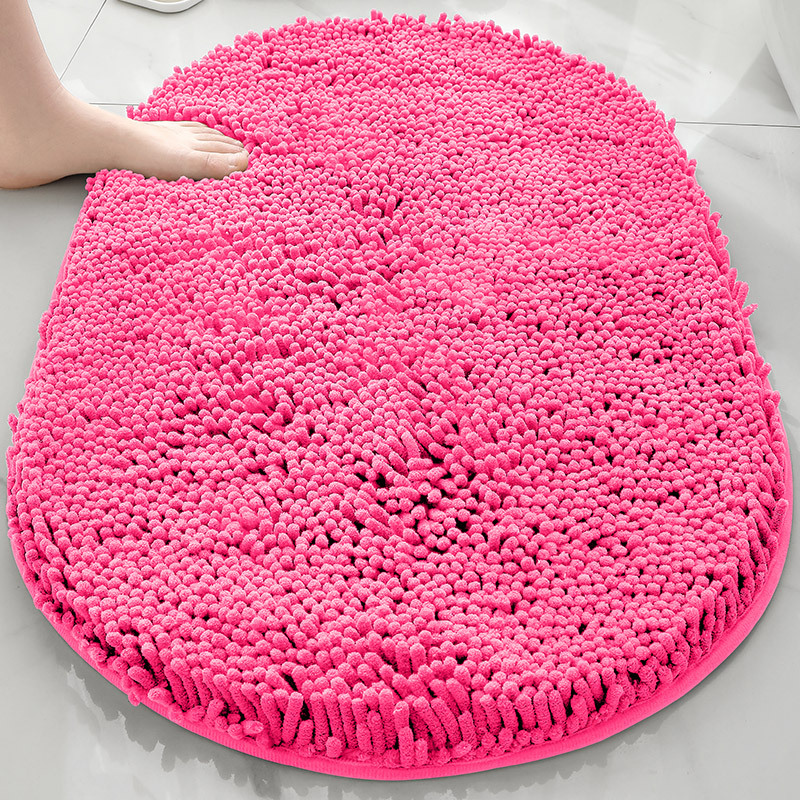 Alfombra absorbente de baño de chenilla ovalada Alfombra de pie de puerta de baño Alfombra antideslizante de entrada de baño Alfombra de dormitorio