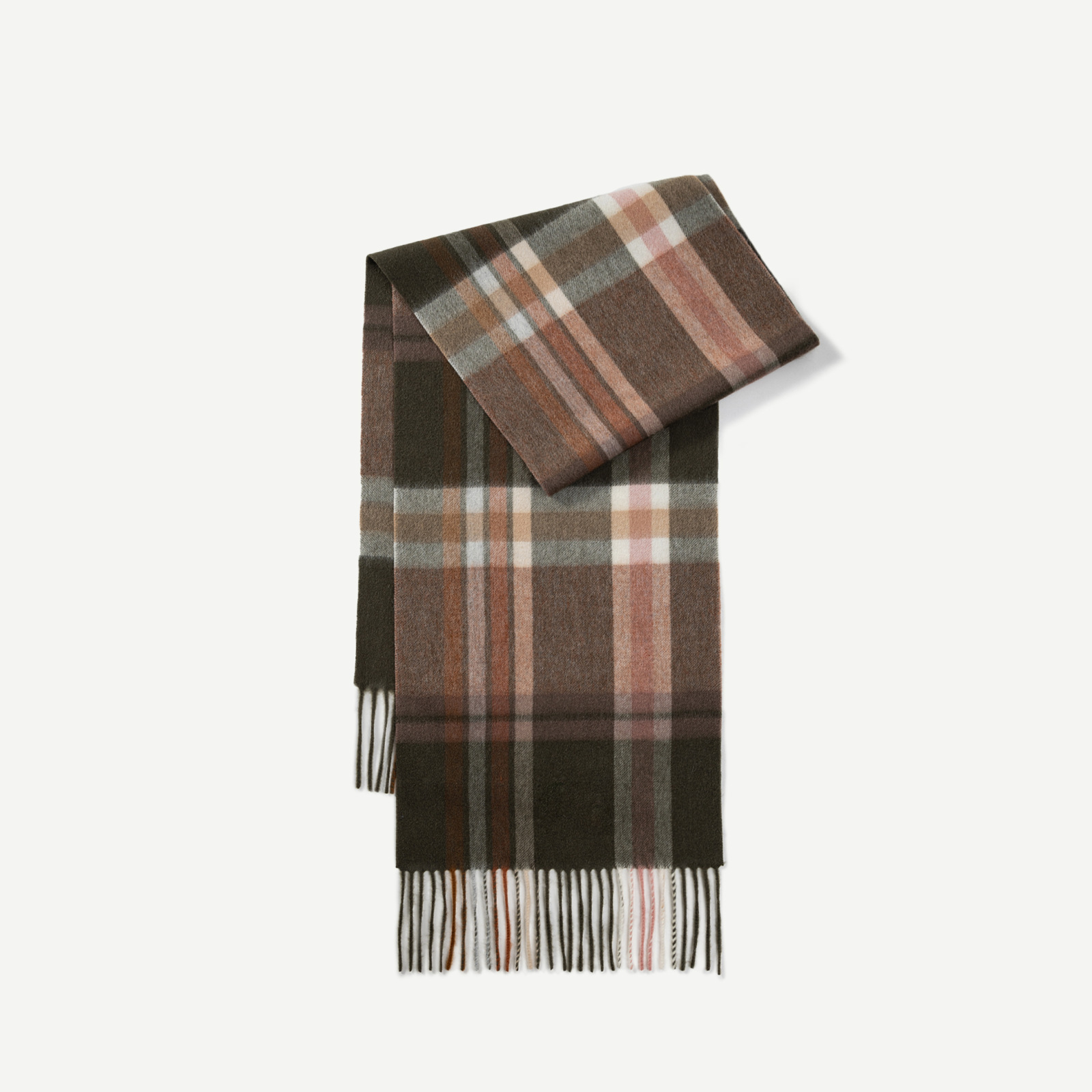 Nuevo estilo europeo y americano 100% bufanda de lana para mujer otoño e invierno chal a cuadros de alta calidad bufanda de borla simple salvaje al por mayor