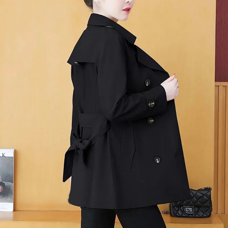 简约风衣女士春秋季2025中长款春秋新款时尚洋气显瘦常规款休闲衣|undefined