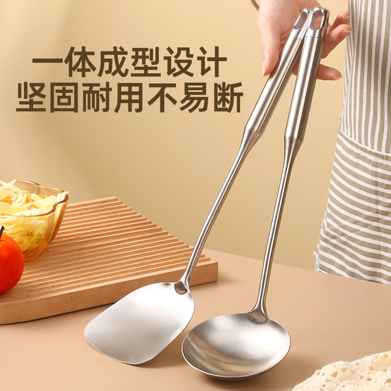 두꺼운 스테인레스 스틸 주걱, 가정용 주방 주걱, 요리 숟가락, 요리 화상 방지 냄비 숟가락, 주방 용품 세트 도매