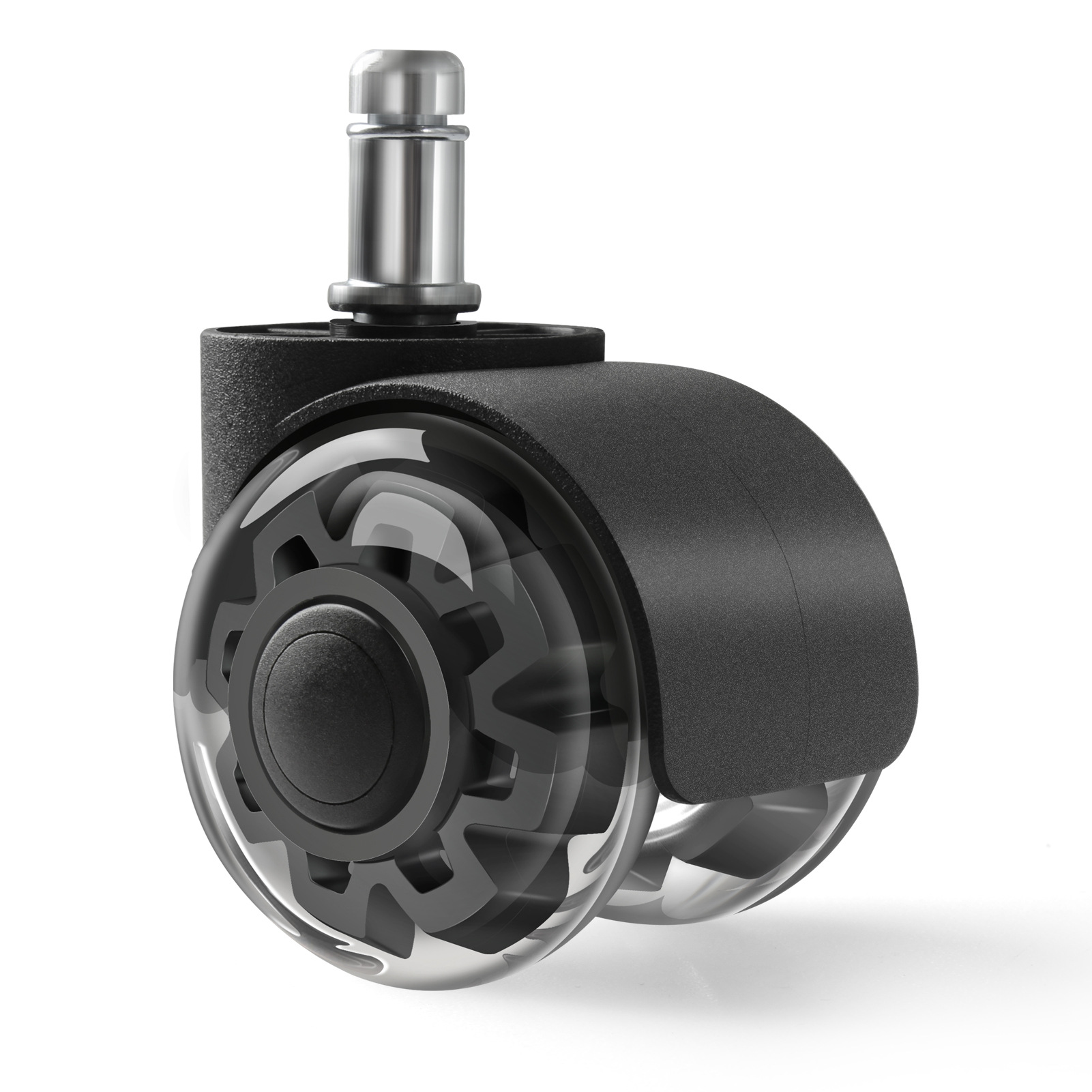 2inch 투명 이중 휠 블랙 코어 기어 블랙(컵 포함)