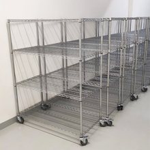 镀铬金属层架不锈钢仓储防静电货架带轮可移动家用货架多层物料架