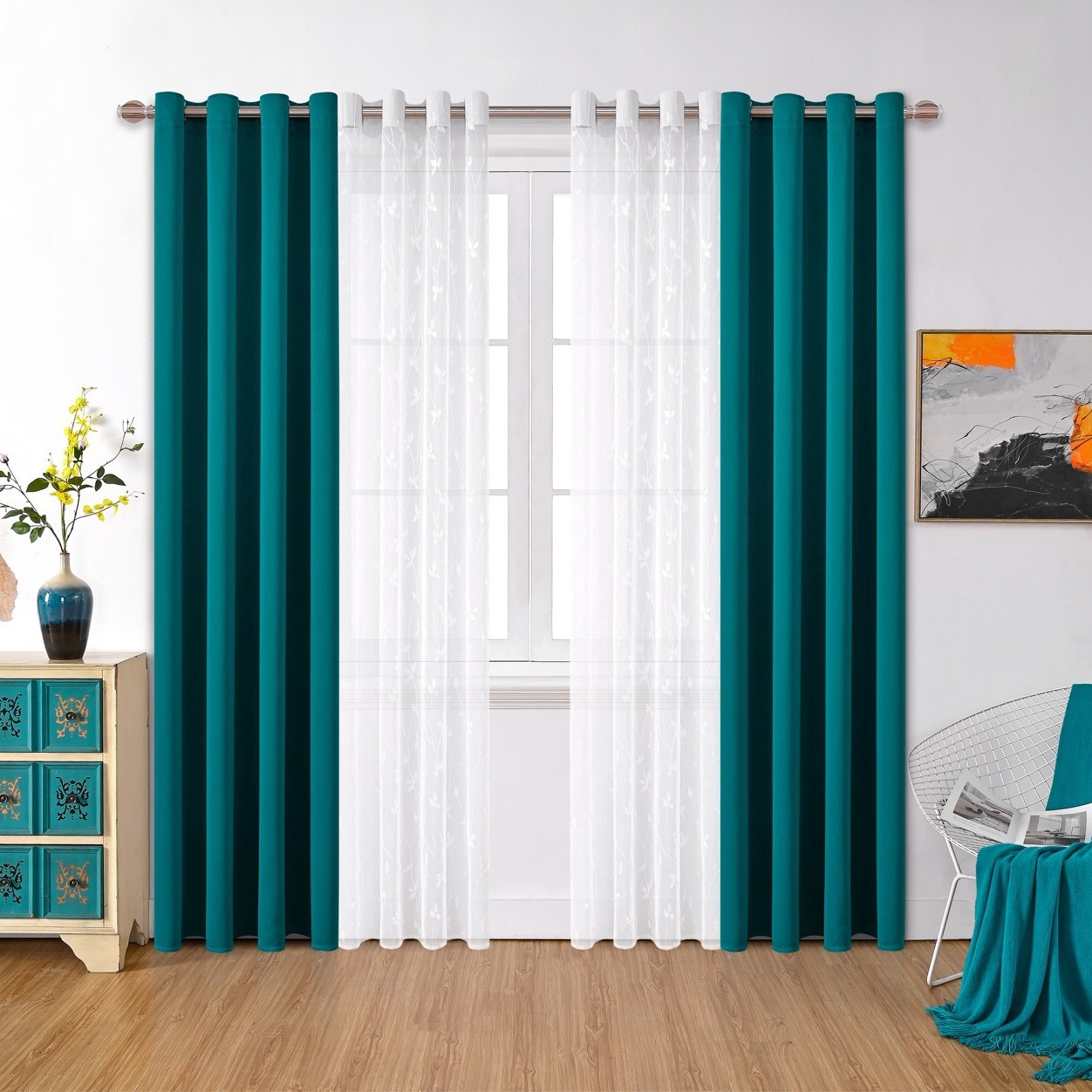 Nuevo comercio exterior transfronterizo de alta precisión sombreado bordado cortinas Aliexpress más de una cortina de productos terminados