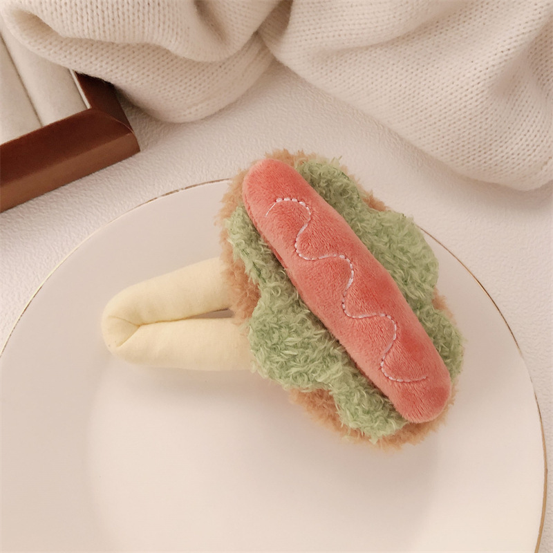 趣味蛋糕发夹女仿真三明治汉堡发卡立体毛绒BB夹个性头饰发饰品|undefined