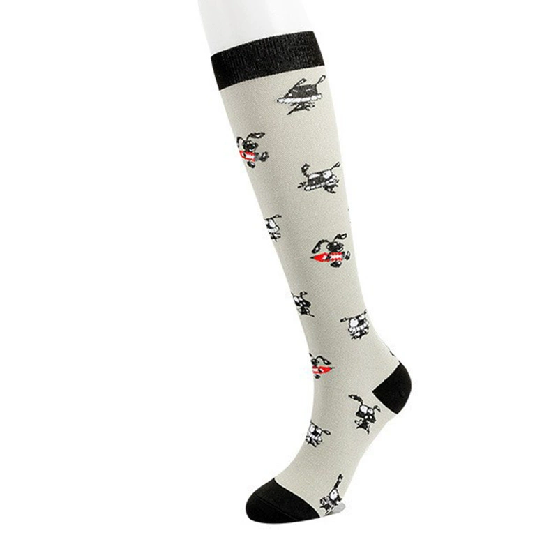 Compression Running Socks, Unisex Jacquard Knee-High Socks, Multiple Patterns, S/M & L/XL