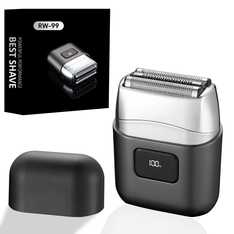 Source manufacturers electric shaver portable washable rechargeable reciprocating three-head high-power digital display razor