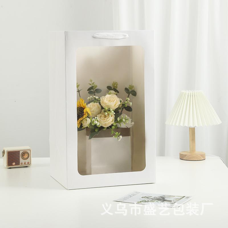 520 bolsa de regalo de ventana abierta, bolsa de regalo de embalaje de flores de ventana de cocina transparente, bolsa de regalo de regalo de muñecas de vacaciones al por mayor