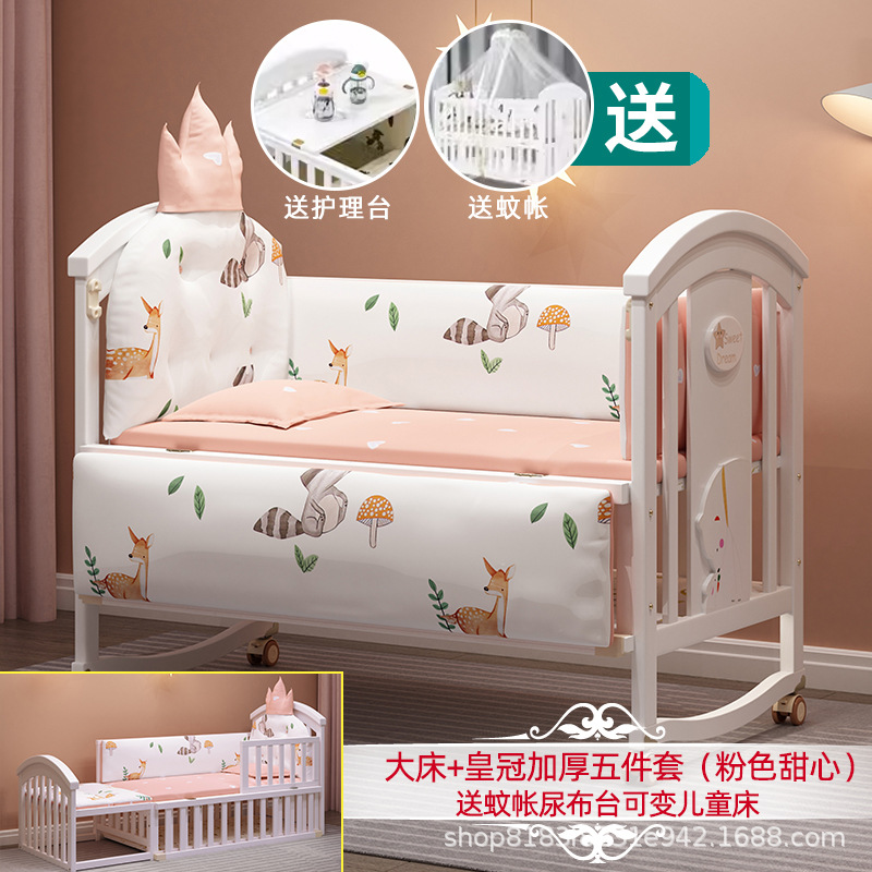 Cuna blanca europea de madera maciza