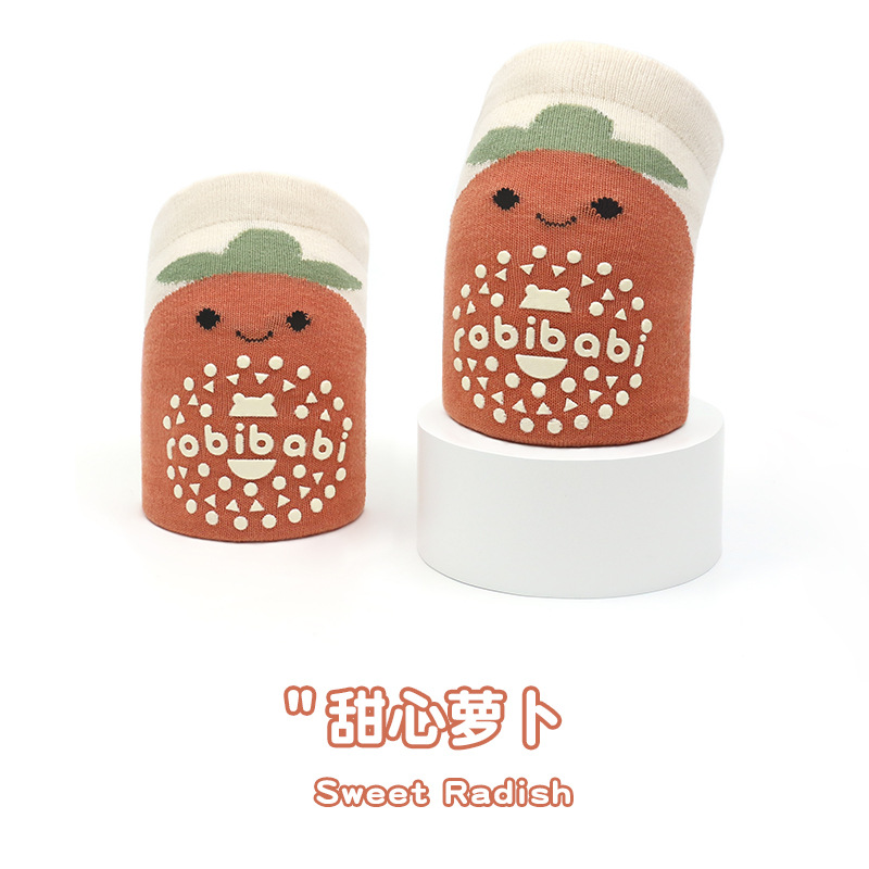 24 calcetines de punto resistentes a la caída de rastreo de estilo coreano para bebés y niños calcetines de bebé que dispensan rodilleras de dibujos animados sueltas antideslizantes