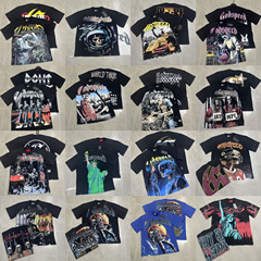 25ss アメリカのトレンディなブランド GOD ロックバンド ヒップホップ レタープリント 半袖 高品質 コットン Tシャツ カップル同スタイル