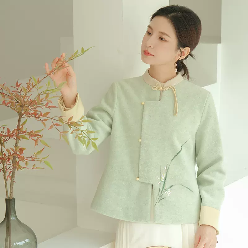 卿淑斋2024秋冬女装改良唐装加厚上衣新中式禅茶服女百搭唐装外套