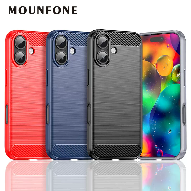 苹果iPhone 17手机壳 苹果17 pro max拉丝碳纤维保护TPU手机壳