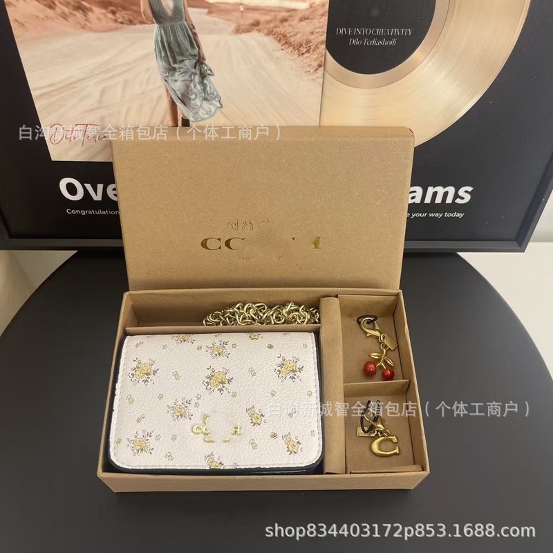 跨境蔻家新款高级感小钱包链条带挂件时尚百搭零钱包日常手提包|undefined