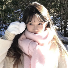 加厚加长围巾女2025冬季新款流苏纯色韩版保暖仿羊绒披肩两用围脖