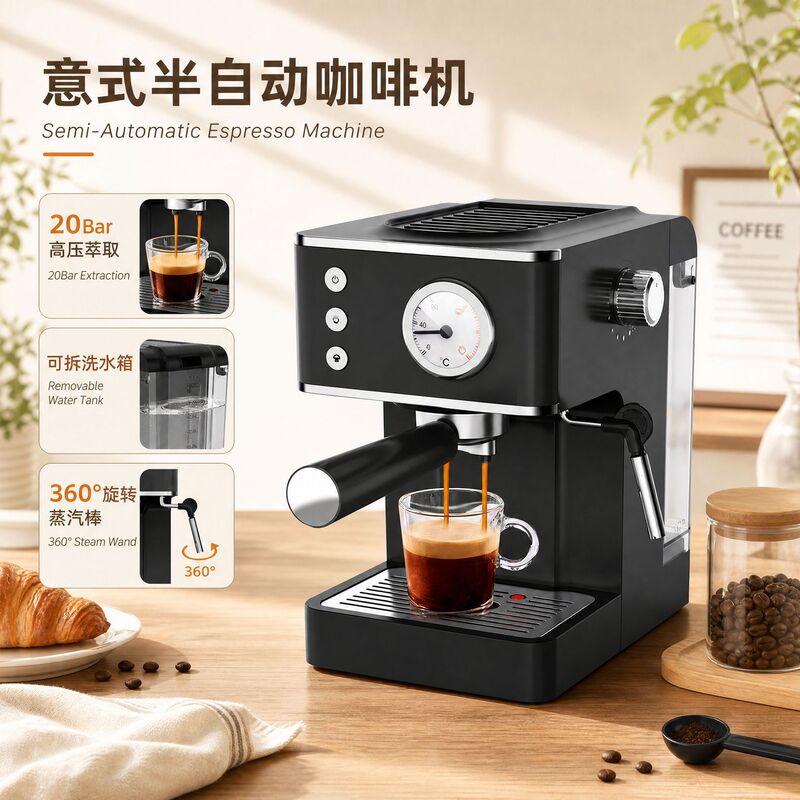 Italian-Style Coffee Machine for Home Use, Small Office Steam Milk Frother, Exclusively for Cross-Border Sales Italian-Style Coffee Machine for Home Use, Small Office Steam Milk Frother, Exclusively for Cross-Border Sales