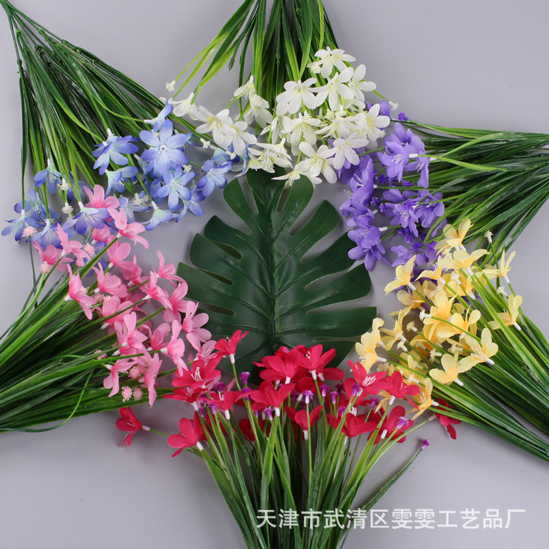 Ramo de Flores Artificiales Decorativas con Efecto Estrellado