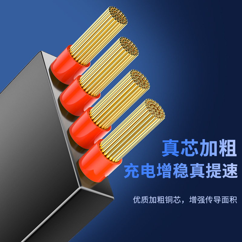 车载一拖三数据线100w三合一充电线适用安卓苹果数据线印LOGO批发|undefined