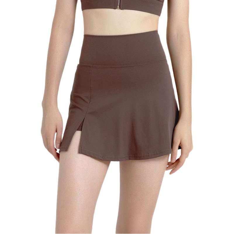 Sports Short Skirt for Women with Side Slits, Anti-Exposure, Faux Two-Piece Yoga Skirt Pants, Fitness Skirt, Tennis Skirt, Quick-Dry