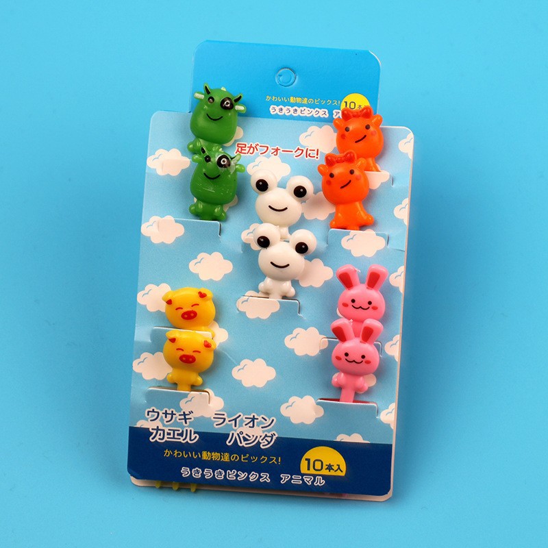 Cartoon japonés encantador tenedor de fruta transfronterizo venta caliente stick de fruta creativa decoración mini tenedor de fruta al por mayor