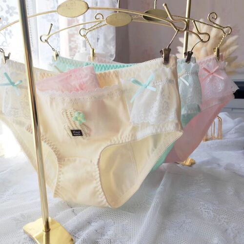Long-term Japanese pure cotton all-cotton mid-rise sanitary pad period day and night anti-leak physiological underwear for women, can hold warm pads