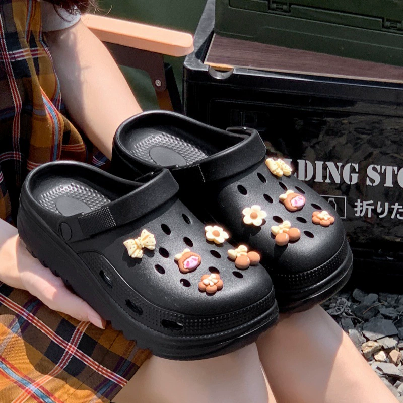 Дышащие сланцы‑платформа (в стиле Crocs), противоскользящие, лёгкие, размеры 35–40