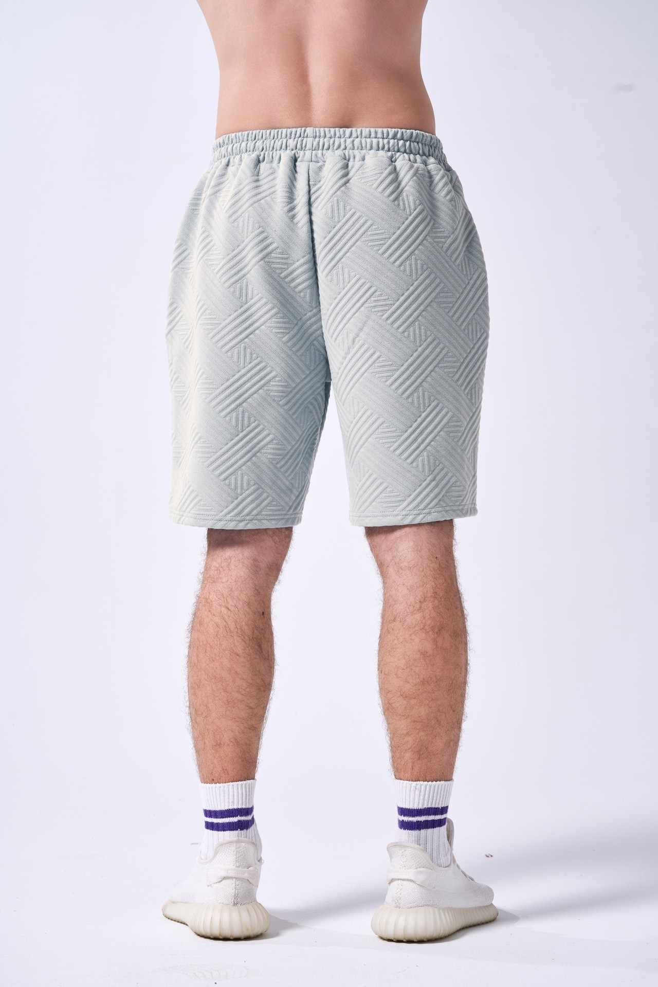 Men's Summer Loose Sports Casual Shorts High Street Ins Pocket Five Point Jacquard_viptrois.com