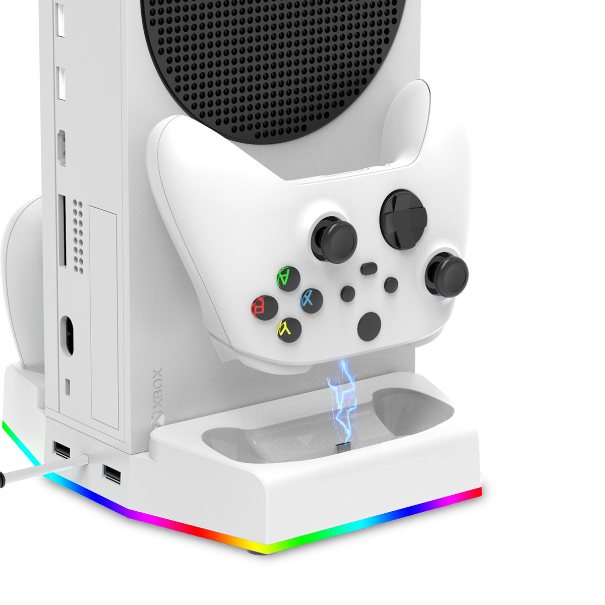 Serie XBOX s host multi-función de carga soporte de ventilador de base de refrigeración con accesorios de gancho para auriculares