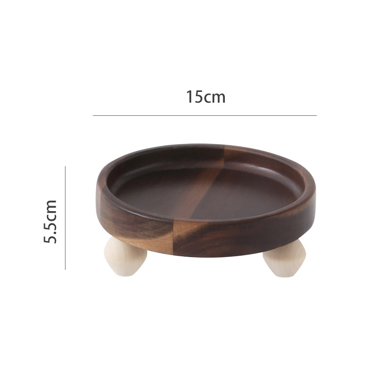 Pastel alto de madera de acacia, postre, tazón de fruta, plato de pan, plato de exhibición de restaurante de hotel, cubierta de vidrio a prueba de polvo