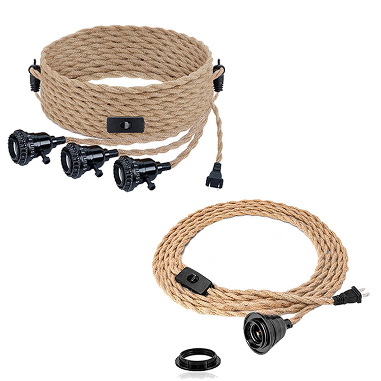 Cable de araña tejido de cuerda de cáñamo retro transfronterizo estándar europeo estándar europeo de un solo cabezal de cuerda de cáñamo de tres cabezales interruptor de araña