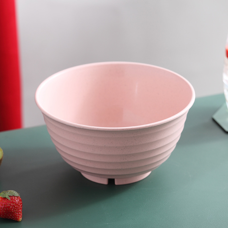 17cm Tazón 6 Unids paja de trigo hogar grande tazón de arroz Japonés ramen tazón resistente a la caída estudiante tazón de fideos instantáneos image 9