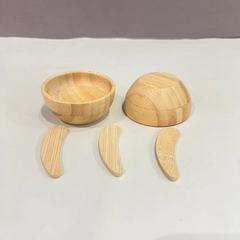 天然竹製面膜碗手工自製面膜套裝攪拌棒家用精油碗水療2件套