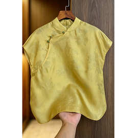 255  中式风真丝浮光锦提花衬衫，S M L XL，南油厂家直销