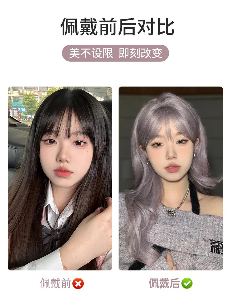 Cheng Ming Wig Women's Long Hair Water Ripple Natural Simulation Big Wave Long Curly Hair 2023 Summer Fashion Full Head Cover